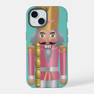 Luxury shiny pink nutcracker Traditional Blue iPhone 15 Case