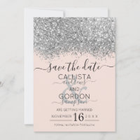 Luxury Silver Blush Glitter Confetti Wedding