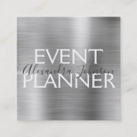 Luxury Silver Brushed Metal Event Planner