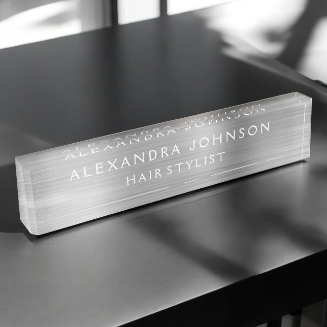 Luxury Silver Foil Modern Nameplate (Creator Uploaded)