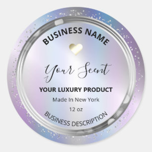 Luxury Silver Framed Glitter Product Labels