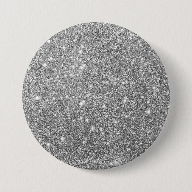 Luxury Silver Glitter Button (Front)