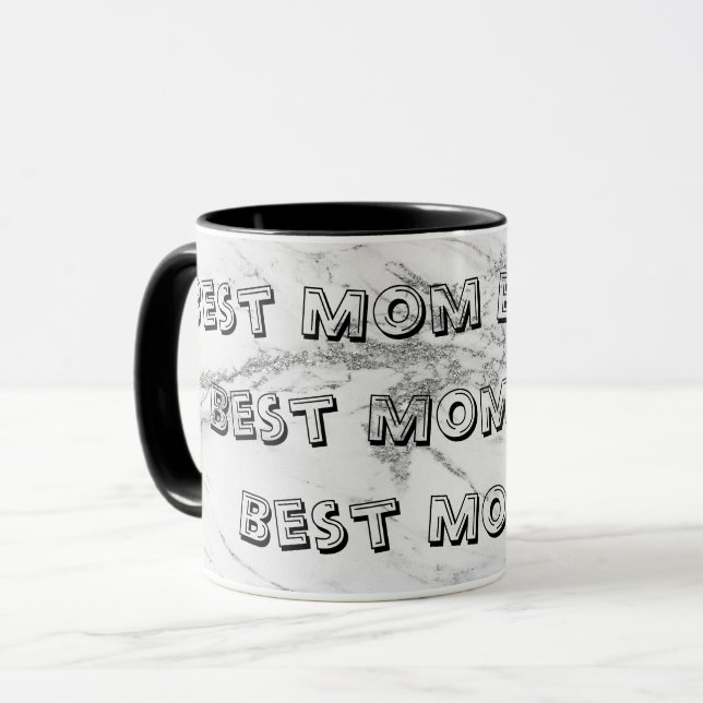 Luxury Silver Glitter Marble Customise Mug (Front Left)