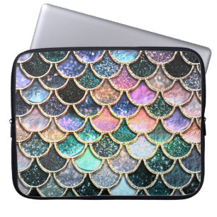 Luxury silver Glitter Mermaid Scales Laptop Sleeve