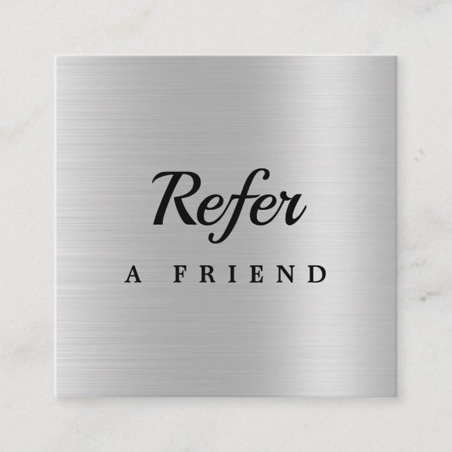 Luxury Silver Glitter Salon Discount Card (Front)