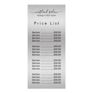 Luxury Silver Glitter Salon Rack Card