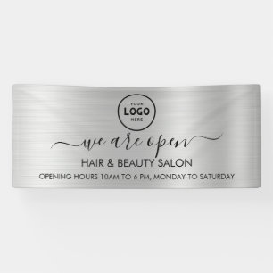 Luxury Silver Glitter Salon Supplies Banner