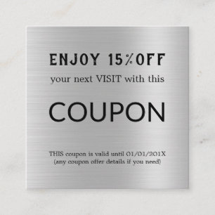 Luxury Silver Glitter Salon Supplies Discount Card