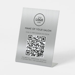 Luxury Silver Glitter Salon Supplies Pedestal Sign