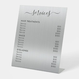 Luxury Silver Glitter Salon Supplies Pedestal Sign