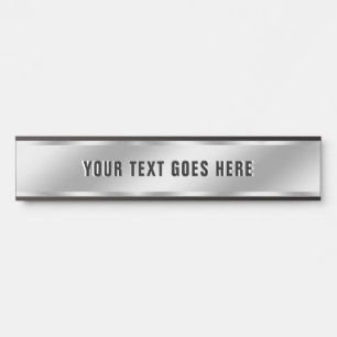 Luxury Silver Look Custom Text Template Room Name Door Sign