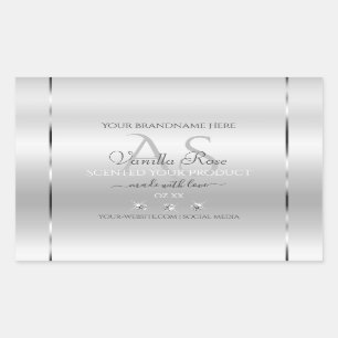 Luxury Silver Product Labels Diamonds and Monogram