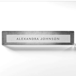Luxury Silver Professional Foil Modern Nameplate