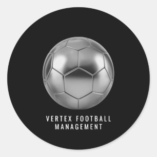 Luxury Silver Soccer Ball Round Corporate Envelope Classic Round Sticker