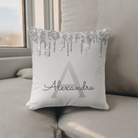 Luxury Silver Sparkle Glitter Monogram