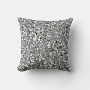 Luxury Silver Throw Pillow