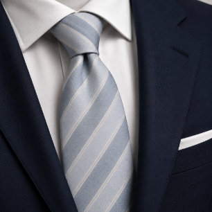 Luxury Slate Blue and Dusty Grey Ribbed Jacquard S Tie