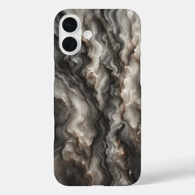 Luxury Smoky Black Agate Phone Case Dramatic  (Back)