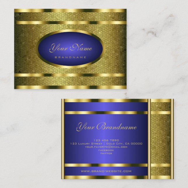 Luxury Snake Pattern with Gold Effect Professional Business Card (Front/Back)