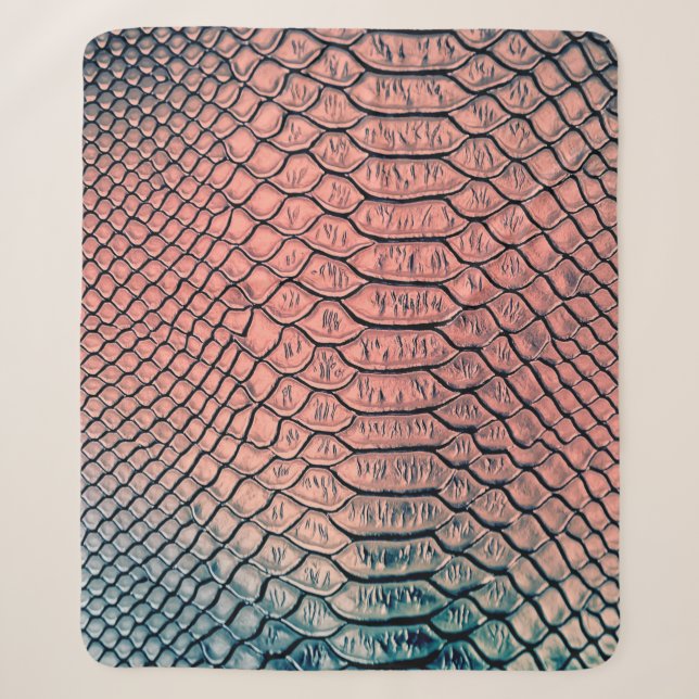 Luxury snake skin texture backgroundtexture,leathe sherpa blanket (Front)