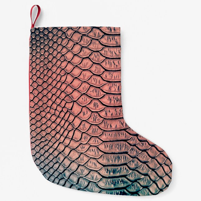 Luxury snake skin texture backgroundtexture,leathe small christmas stocking (Front)