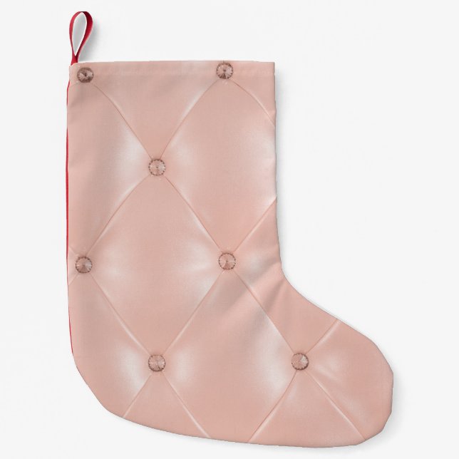 Luxury Sofa: Old Rose Texture Small Christmas Stocking (Front)