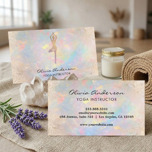 Luxury Soft Opal Yoga Instructor Meditation Coach  Business Card