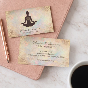 Luxury Soft Opal Yoga Instructor Meditation Coach Business Card