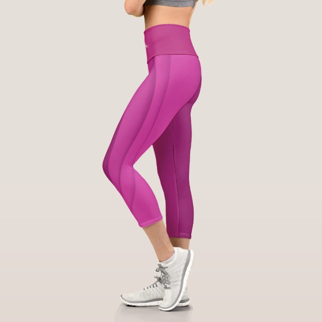 Luxury Soft Pink Wave Capri Leggings (Left)