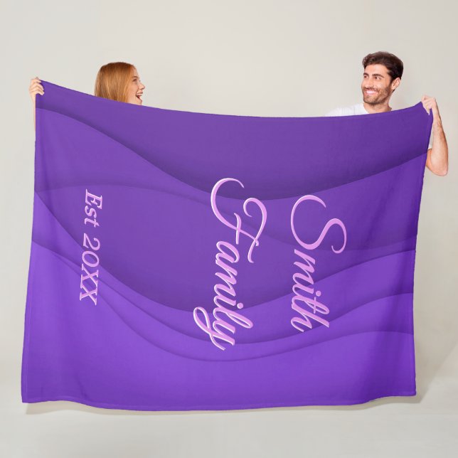 Luxury Soft Purple Wave Customise Fleece Blanket (In Situ)