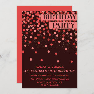 Luxury Sparkle Glitter Confetti 59th birthday Invitation