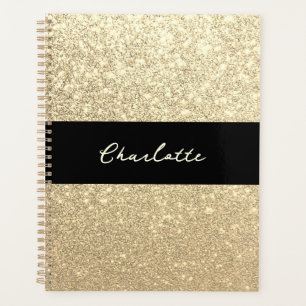 Luxury Sparkle Gold Glitter Name Planner