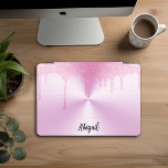 Luxury Sparkle Pink Dripping Glitter Personalised iPad Pro Cover<br><div class="desc">Beautiful Luxury Sparkle Soft Pink Dripping Glitter With Brushed Metal Texture Design Personalised iPad Pro Cover</div>