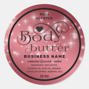 Luxury sparkle script body butter label