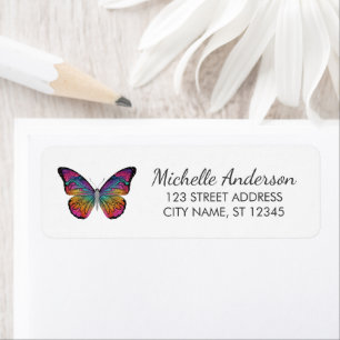 Luxury Sparkling Glitter Butterfly Return Address 