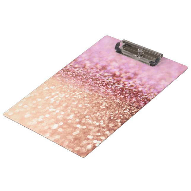 Luxury Sparkling Pink Ombre Glitter Gradient Clipboard (Angled)