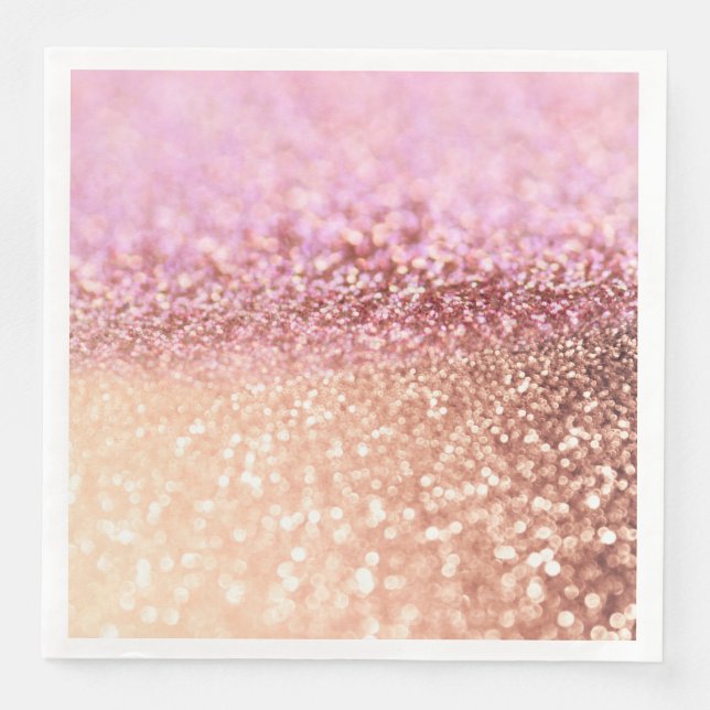 Luxury Sparkling Pink Ombre Glitter Gradient Napkin (Front)