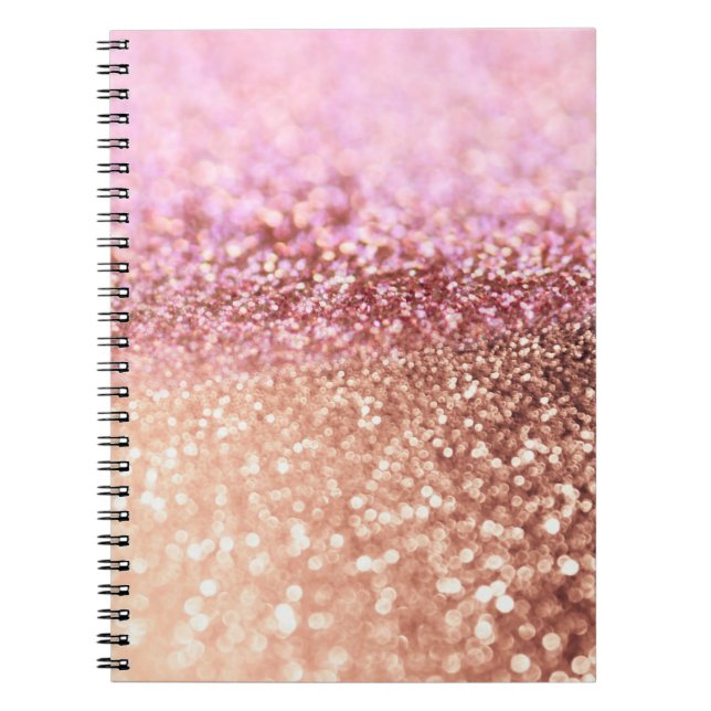 Luxury Sparkling Pink Ombre Glitter Gradient Notebook (Front)