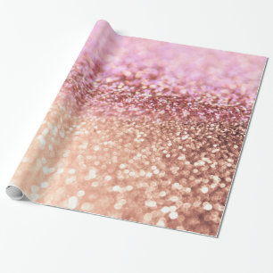 Luxury Sparkling Pink Ombre Glitter Gradient Wrapping Paper