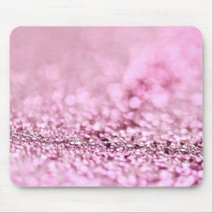 Luxury Sparkling Pink Rose Gold Glitter Mouse Pad