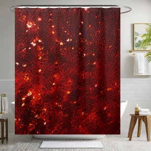 Luxury Sparkling Red Sequin Shower Curtain