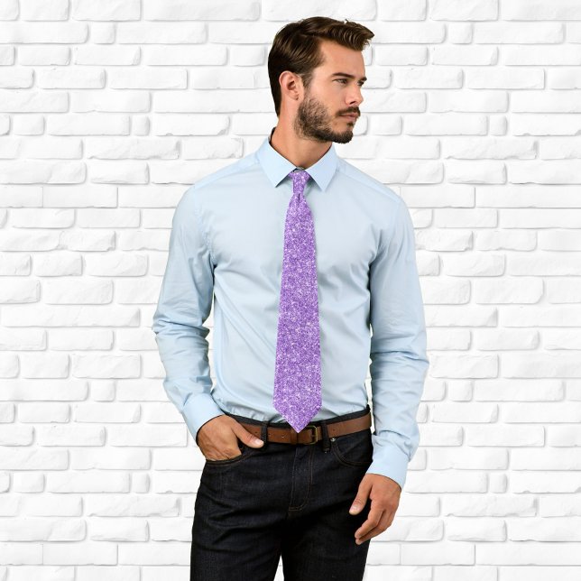 Luxury Sparkly Amethyst Purple Glitter Tie (Amethyst Purple Glitter Neck Tie)