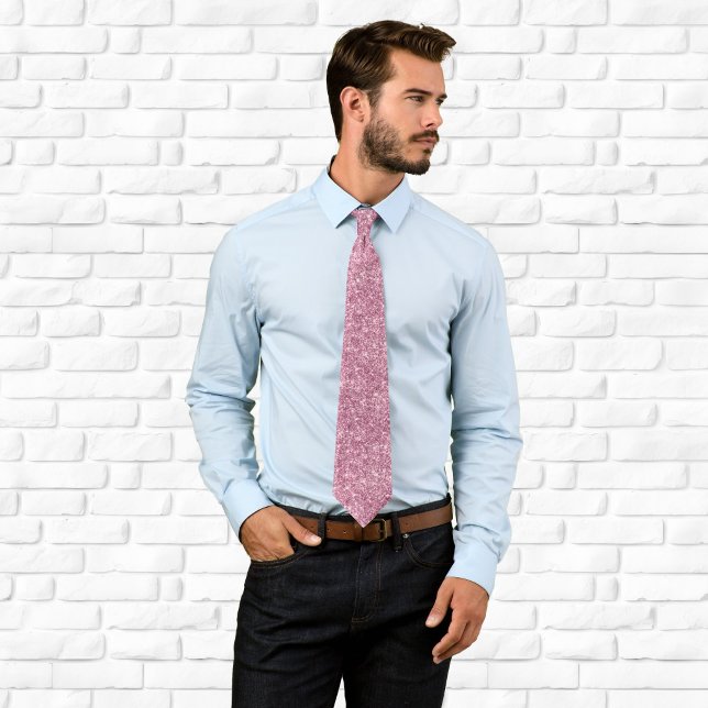 Luxury Sparkly Dusty Pink Glitter Tie (Luxury Sparkly Dusty Pink Glitter Neck Tie)