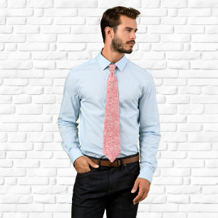 Luxury Sparkly Light Coral Glitter Tie