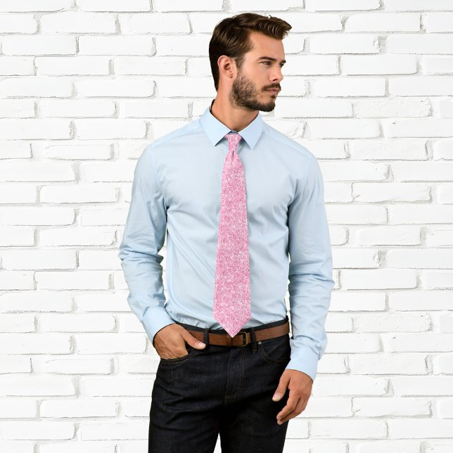 Luxury Sparkly Light Pink Glitter Tie (Light Pink Glitter Neck Tie)