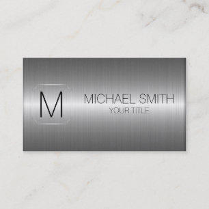 Luxury Stainless Steel Metal Monogram #9 Business Card