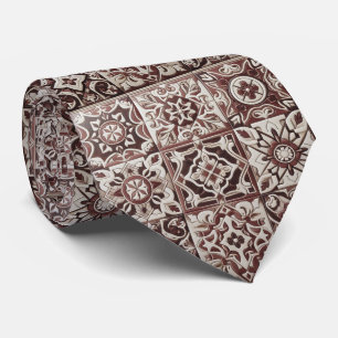 Luxury Statement Burgundy Moroccan Neck Tie