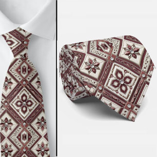 Luxury Statement Burgundy Moroccan Neck Tie