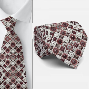 Luxury Statement Burgundy Moroccan Neck Tie