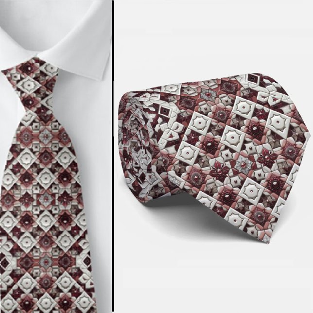 Luxury Statement Burgundy Moroccan Neck Tie (Creator Uploaded)